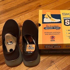 Slip-On Men’s Comfort Shoes in Dark Brown with Cushioned Sole extra wide fit